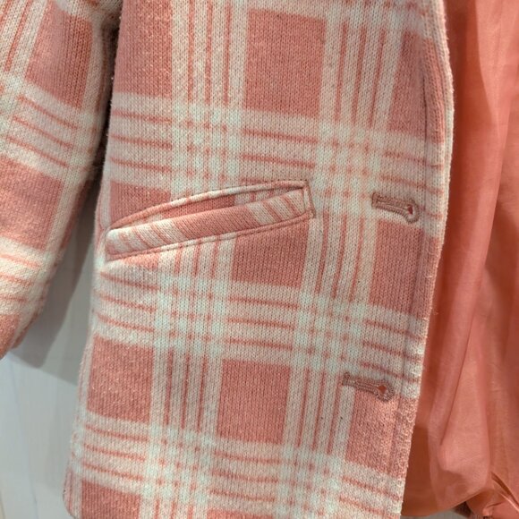 Girls toddler Old Navy pink plaid peacoat, size 4T - Picture 6 of 7